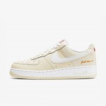 Nike Air Force 1 '07 LV8 "Popcorn" CW2919-100 - Cream Leather Sneakers with Red Accents