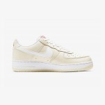 Nike Air Force 1 '07 LV8 "Popcorn" CW2919-100 - Cream Leather Sneakers with Red Accents