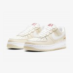 Nike Air Force 1 '07 LV8 "Popcorn" CW2919-100 - Cream Leather Sneakers with Red Accents