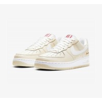 Nike Air Force 1 '07 LV8 "Popcorn" CW2919-100 - Classic Cream Leather Sneakers with Red Accents and Retro Charm