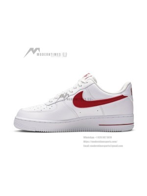 Nike Air Force 1 '07 AO2423-102 - Classic White Sneakers with Bold Red Swoosh for Everyday Style