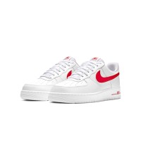 Nike Air Force 1 '07 AO2423-102 - Classic White Sneakers with Bold Red Swoosh for Everyday Style