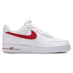 Nike Air Force 1 '07 AO2423-102 - White Sneakers with Red Swoosh