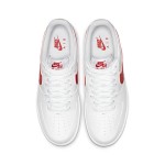 Nike Air Force 1 '07 AO2423-102 - White Sneakers with Red Swoosh