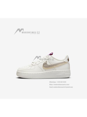 Nike Air Force 1 '07 Low - Iconic White Sneakers with Transparent Swoosh and Metallic Accents | DH9595-001