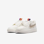 Nike Air Force 1 '07 Low - White Sneakers with Transparent Swoosh and Metallic Accents