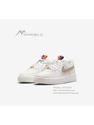 Nike Air Force 1 '07 Low - Iconic White Sneakers with Transparent Swoosh and Metallic Accents | DH9595-001