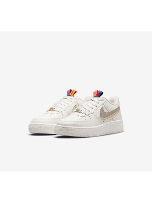 Nike Air Force 1 '07 Low - Iconic White Sneakers with Transparent Swoosh and Metallic Accents | DH9595-001