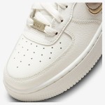 Nike Air Force 1 '07 Low - White Sneakers with Transparent Swoosh and Metallic Accents