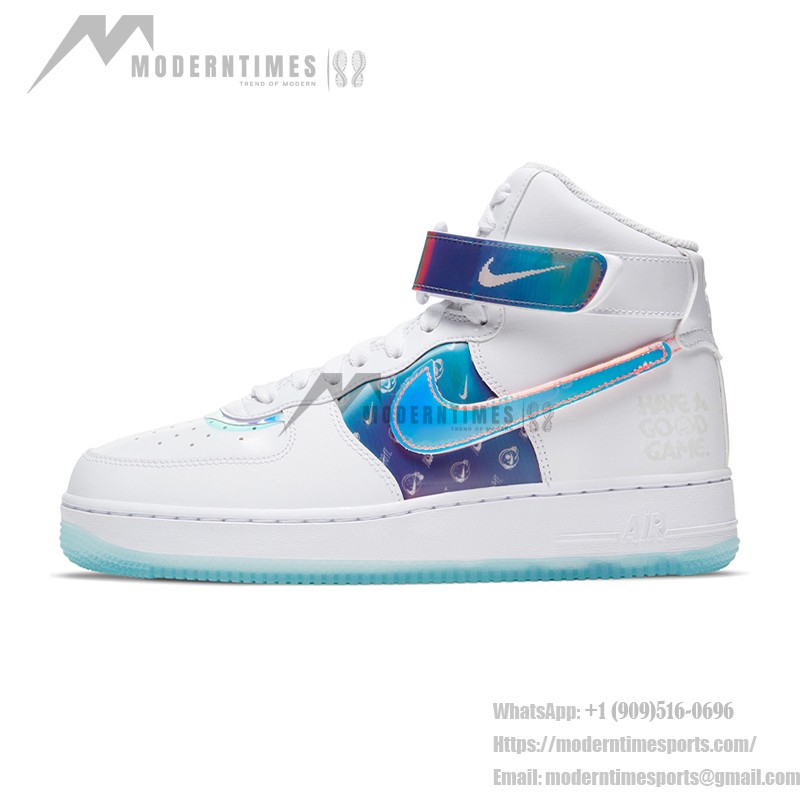 Nike Air Force 1 High "Have A Good Game" DC2111-191 White and Iridescent Sneakers with Gaming-Inspired Design