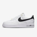 Nike Air Force 1 Low 40th Anniversary - White Sneakers with Black Swoosh and Gold Accents