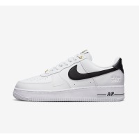 Nike Air Force 1 Low 40th Anniversary - White Sneakers with Black Swoosh & Gold Accents | DQ7658-100