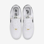 Nike Air Force 1 Low 40th Anniversary - White Sneakers with Black Swoosh and Gold Accents