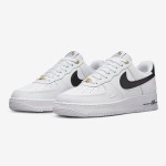 Nike Air Force 1 Low 40th Anniversary - White Sneakers with Black Swoosh and Gold Accents