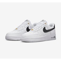 Nike Air Force 1 Low 40th Anniversary - White Sneakers with Black Swoosh & Gold Accents | DQ7658-100