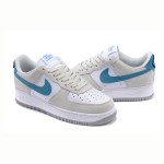 Nike Air Force 1 Low 'Athletic Club' - White & Grey Sneakers with Blue Swoosh for a Retro Look