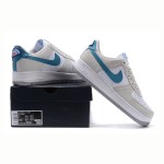 Nike Air Force 1 Low 'Athletic Club' - White & Grey Sneakers with Blue Swoosh for a Retro Look