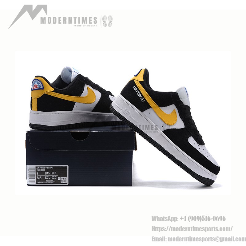 Nike Air Force 1 Low 'Athletic Club' - Black and White Sneakers with Yellow Swoosh