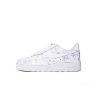 Nike Air Force 1 Low "Blue Floral" CW2288-111 White Sneakers | Elegant Floral Design