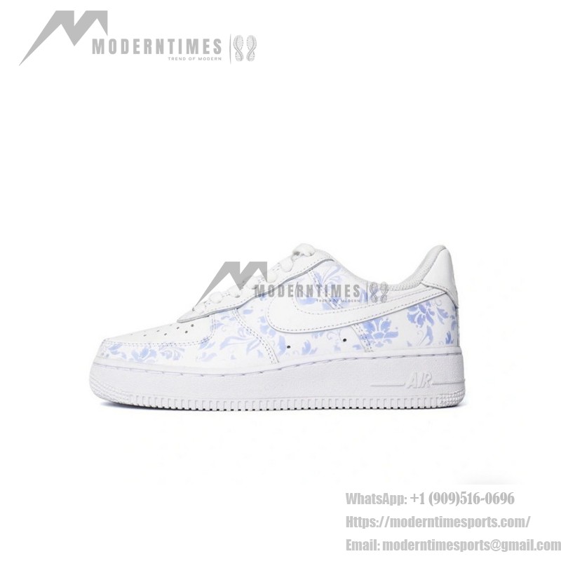 Nike Air Force 1 Low "Blue Floral" CW2288-111 White Sneakers with Floral Design