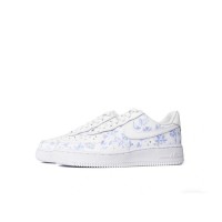 Nike Air Force 1 Low "Blue Floral" CW2288-111 White Sneakers | Elegant Floral Design