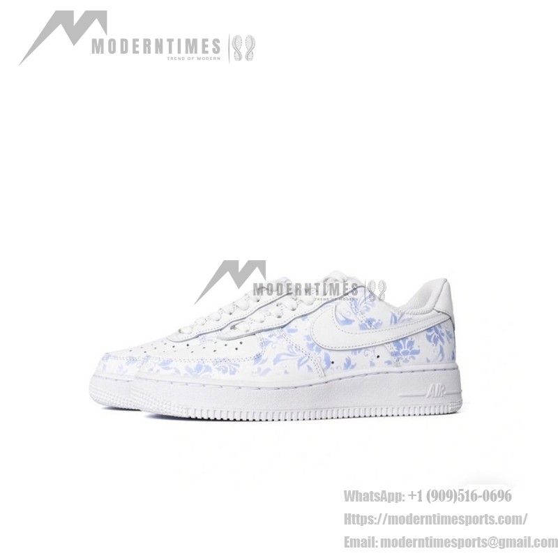 Nike Air Force 1 Low "Blue Floral" CW2288-111 White Sneakers with Floral Design