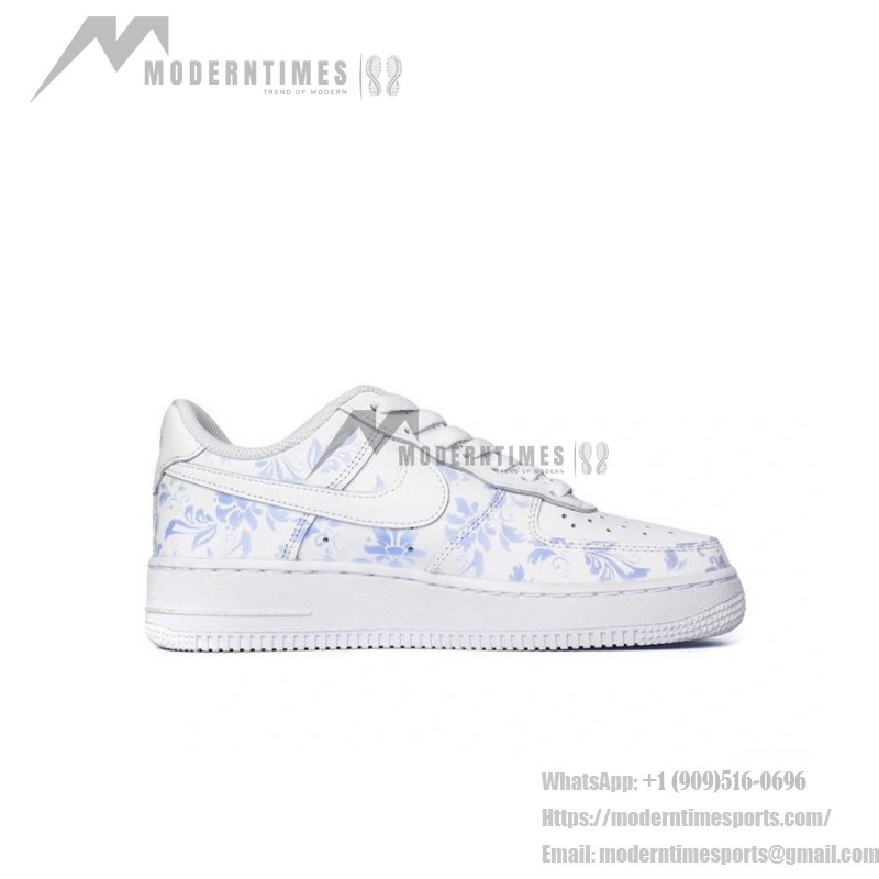 Nike Air Force 1 Low "Blue Floral" CW2288-111 White Sneakers with Floral Design