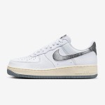 Nike Air Force 1 Low 'Classics' - White Sneakers with Textured Black Swoosh and Off-White Midsole