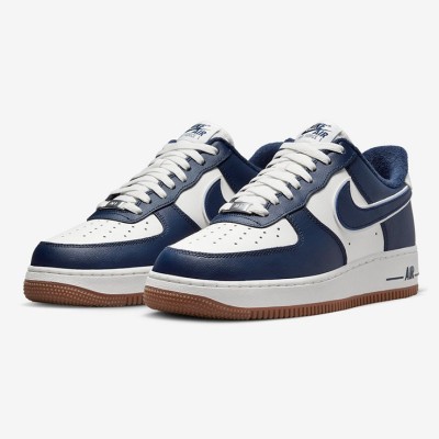 Nike Air Force 1 Low 'College Pack' - Navy & White Sneakers with Gum Sole for a Classic Collegiate Style | DQ7659-101