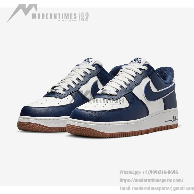 Nike Air Force 1 Low 'College Pack' - Navy & White Sneakers with Gum Sole for Classic Collegiate Style