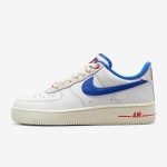 Nike Air Force 1 Low 'Command Force' - White Sneakers with Blue Swoosh & Red Accents