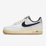 Nike Air Force 1 Low 'Command Force' - White Sneakers with Black Swoosh & Gum Sole