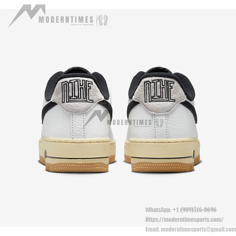 Nike Air Force 1 Low 'Command Force' - White Sneakers with Black Swoosh & Gum Sole