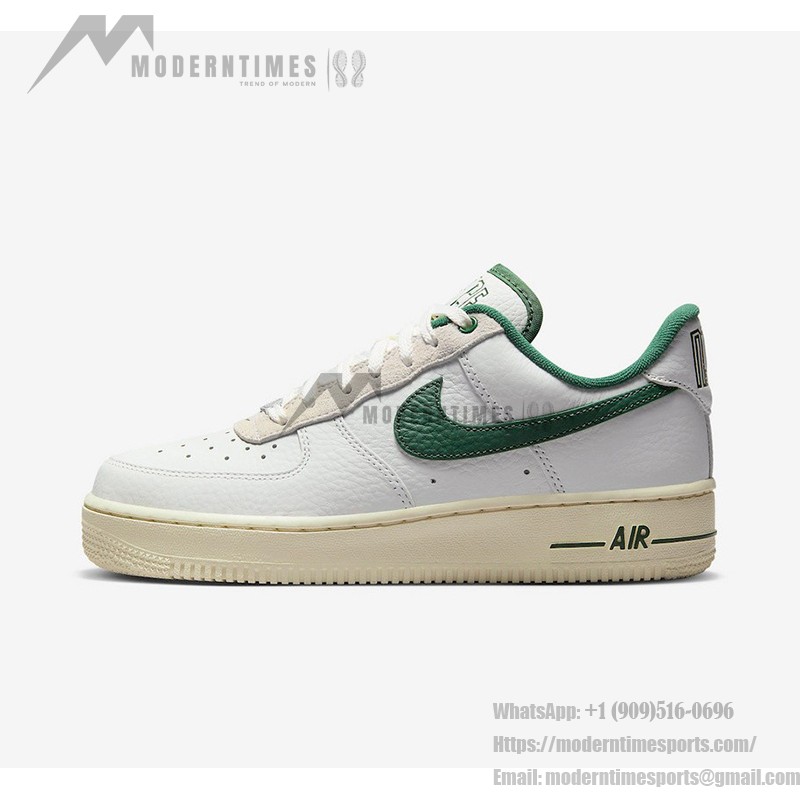 Nike Air Force 1 Low 'Command Force' - White Sneakers with Green Swoosh & Retro Style