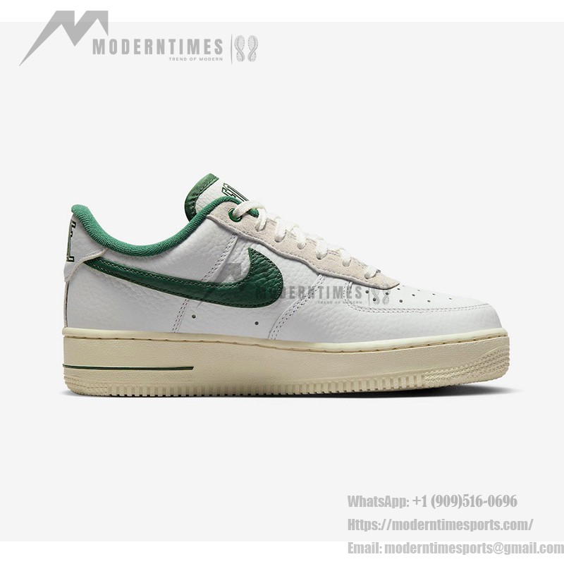 Nike Air Force 1 Low 'Command Force' - White Sneakers with Green Swoosh & Retro Style