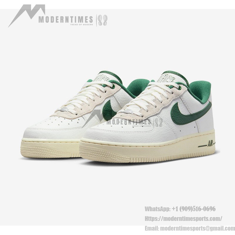 Nike Air Force 1 Low 'Command Force' - White Sneakers with Green Swoosh & Retro Style