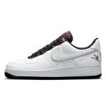 Nike Air Force 1 Low 'Crane' - White Sneakers with Embroidered Crane Detail & Black Accents