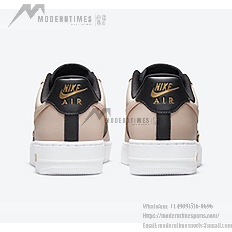 Nike Air Force 1 Low 'Beige & Black with Gold Accents' - Premium Sneakers with Luxurious Design