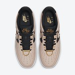 Nike Air Force 1 Low 'Beige & Black with Gold Accents' - Premium Sneakers with Luxurious Design