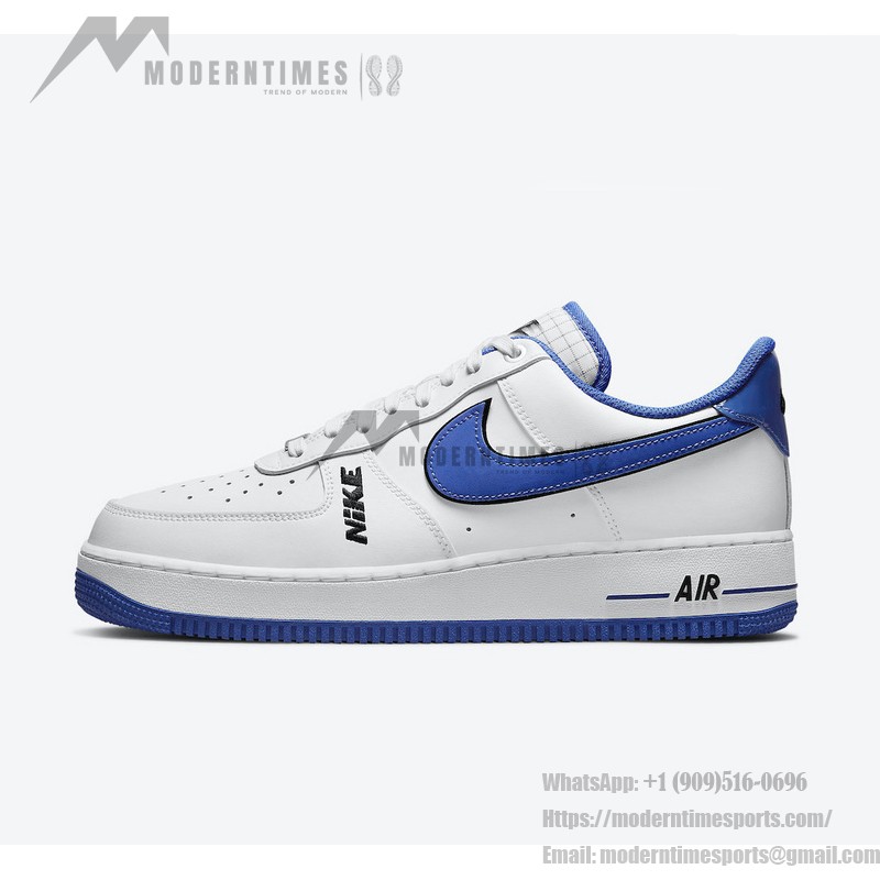 Nike Air Force 1 Low 'White & Game Royal' - Classic White Sneakers with Blue Swoosh