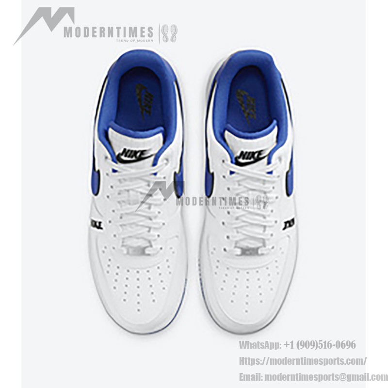 Nike Air Force 1 Low 'White & Game Royal' - Classic White Sneakers with Blue Swoosh