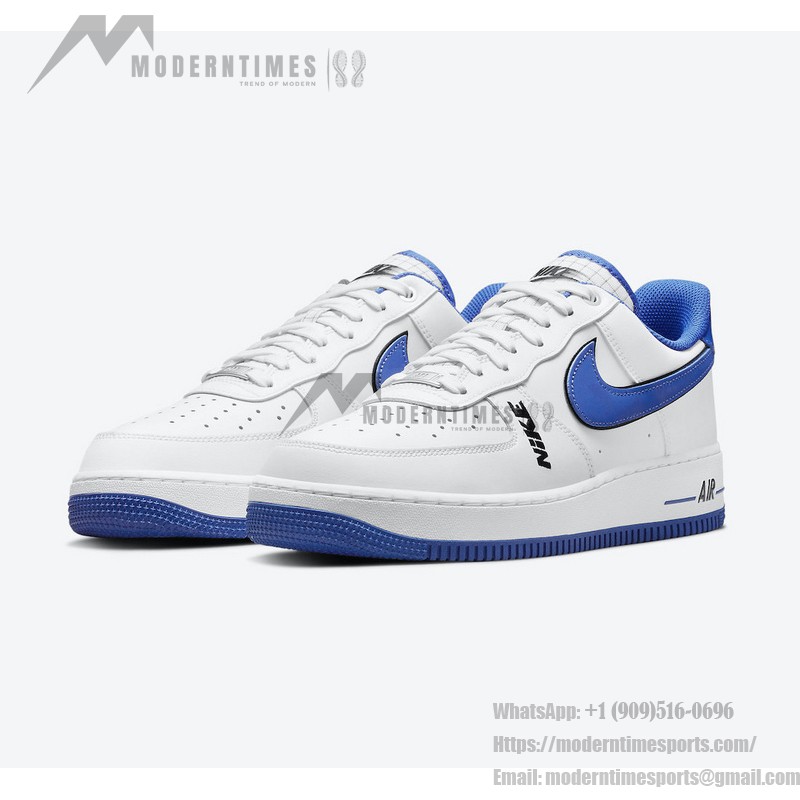 Nike Air Force 1 Low 'White & Game Royal' - Classic White Sneakers with Blue Swoosh