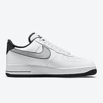 Nike Air Force 1 Low 'White & Metallic Silver' - Classic White Sneakers with Black and Silver Accents