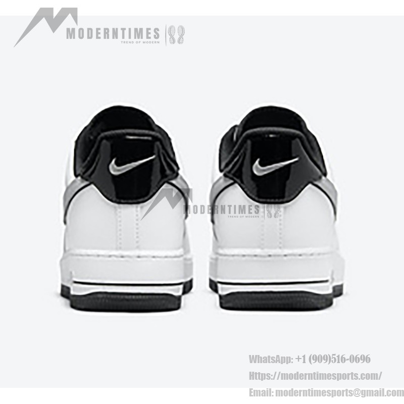 Nike Air Force 1 Low 'White & Metallic Silver' - Classic White Sneakers with Black and Silver Accents