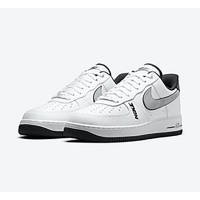 Nike Air Force 1 Low 'White & Metallic Silver' - Classic White Sneakers with Black Accents for Timeless Style | DC8873-101