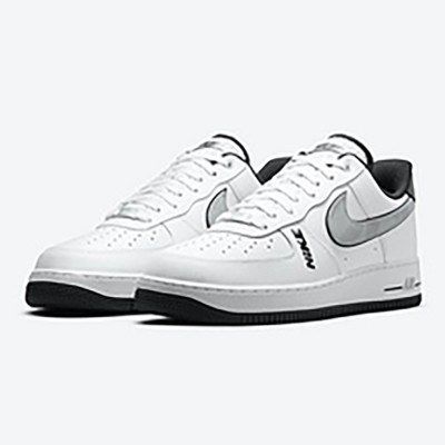 Nike Air Force 1 Low 'White & Metallic Silver' - Classic White Sneakers with Black Accents for Timeless Style | DC8873-101