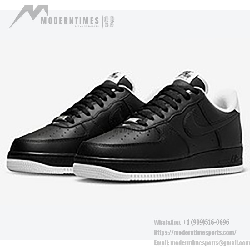 Nike Air Force 1 Low 'Black & White' - Black Sneakers with White Accents