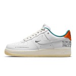 Nike Air Force 1 Low "Next Nature" DM0970-111 White Sneakers with Green and Orange Accents