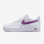 Nike Air Force 1 Low EMB 'Bold Berry' - White Sneakers with Purple Swoosh and Yellow Accents