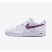 Nike Air Force 1 Low EMB 'Bold Berry' - White Sneakers with Purple Swoosh & Yellow Accents for a Vibrant Look | FJ4209-100